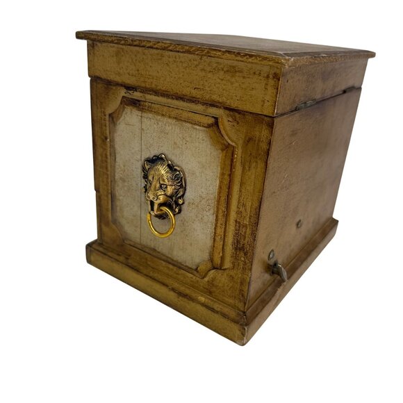 Vintage 1960s 1970s French Provincial Florentine Jewelry Music Box Lion's Head H - Picture 6 of 11